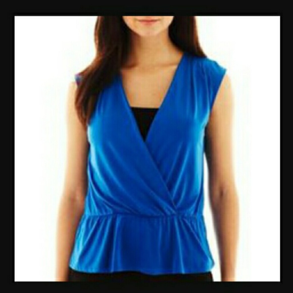 Never worn! Blue surplus peplum top