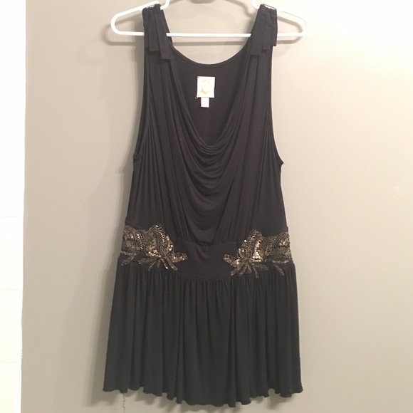 Anthropologie Rio Rao top with gold embellishment