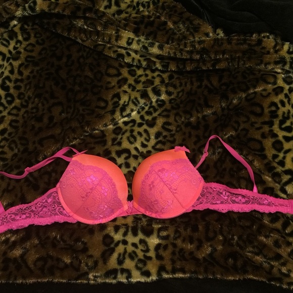 Smart&Sexy Neon Pink and Neon Orange Lace 34B Bra