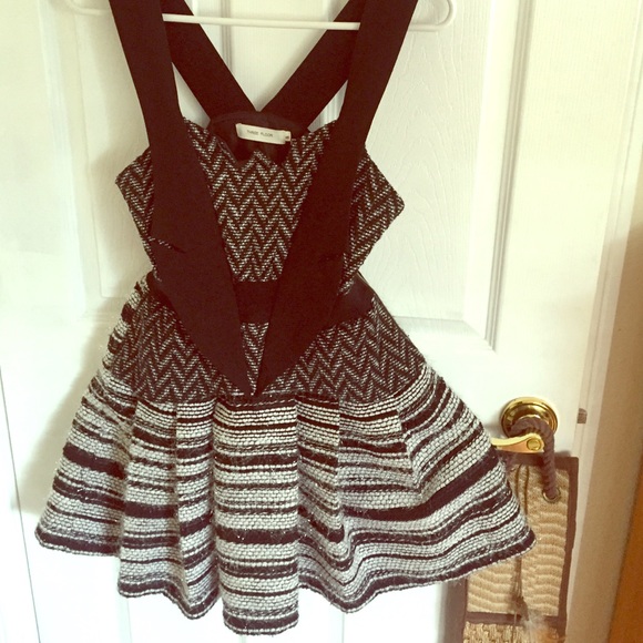 black and white knit dress