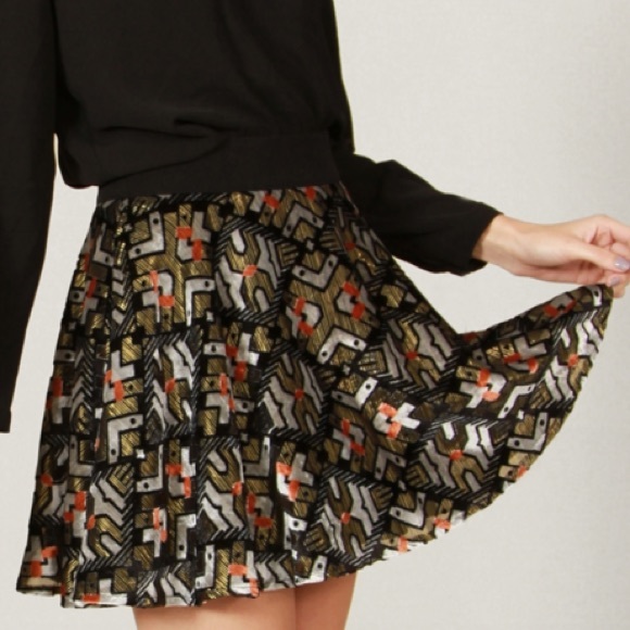 Black and Gold Velvet Skater Skirt!