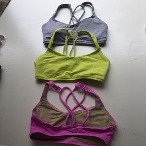 Lululemon lot of 3 sports bras.