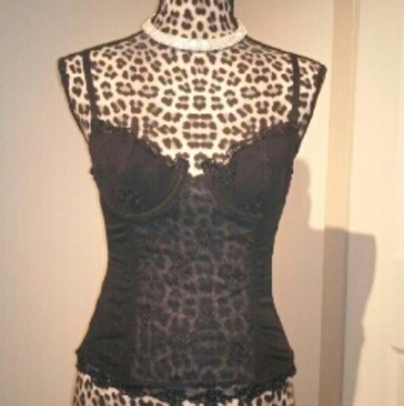 Sexy Black lace corset top