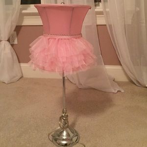 Pink crystal skirt lamp