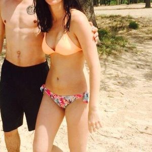 Peach bikini triangle top👙