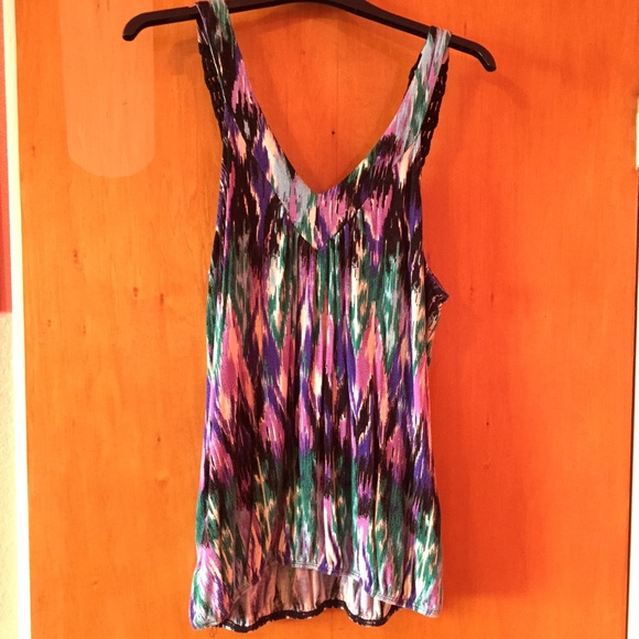 Colorful Tank top w/ lace straps - Picture 2 of 2