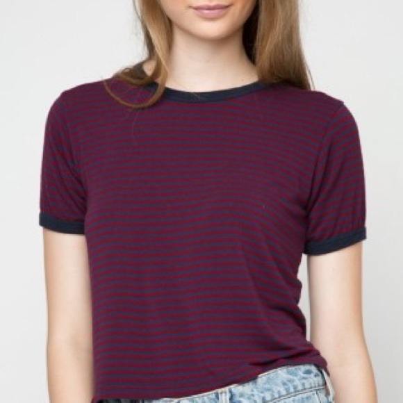 Brandy Melville Maroon Striped Nadine