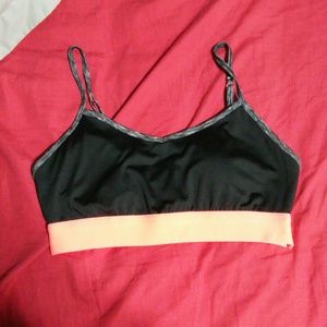 Black and pink sports bra