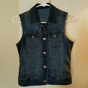 Blue denim casual vest