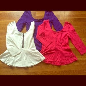 Express Peplum Tops Bundle! NWOTs!