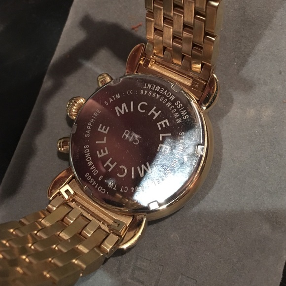 Gold Michele CSX 36 with diamond markers - Picture 3 of 4