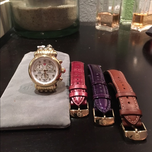 Gold Michele CSX 36 with diamond markers - Picture 4 of 4