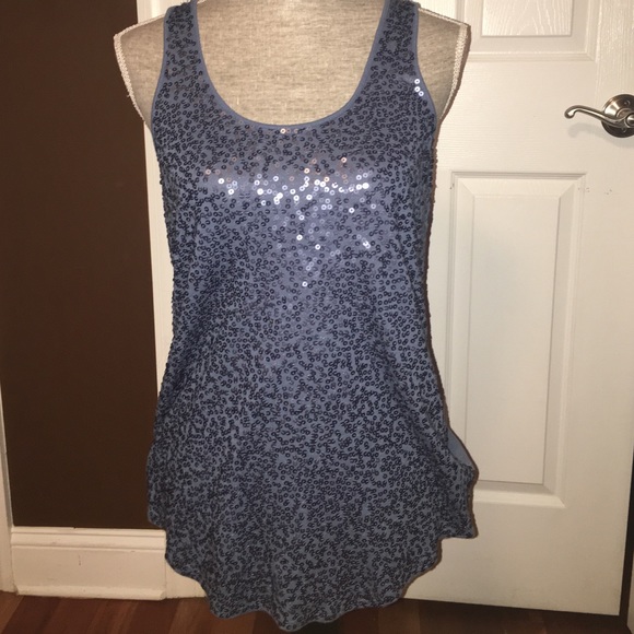 Express Blue Sequin Tank