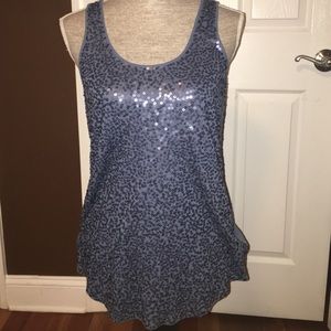Express Blue Sequin Tank