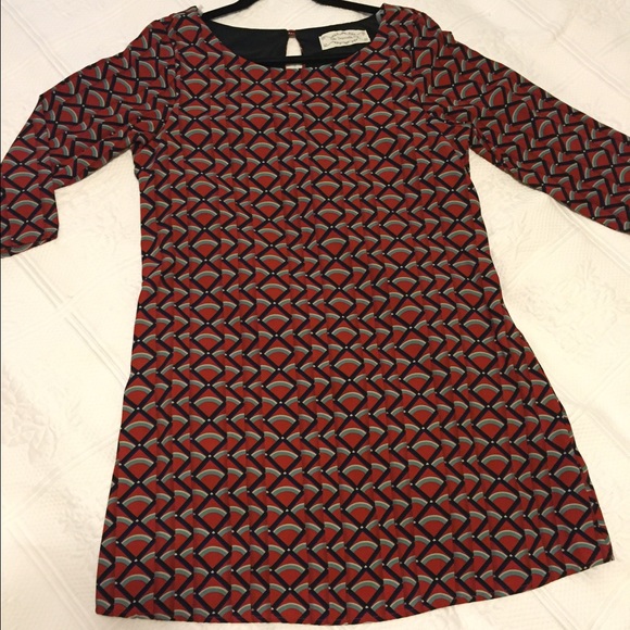 Shift/tunic. Polyester. Lined. Red/navy.