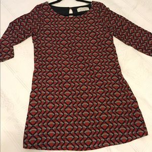 Shift/tunic. Polyester. Lined. Red/navy.