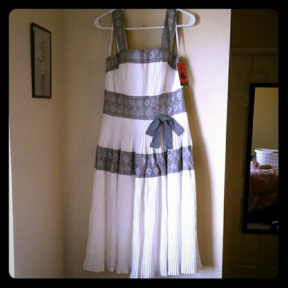 White and gray dress
