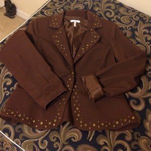 Brown fitted lined jacket size 8