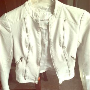 White leather jacket!!