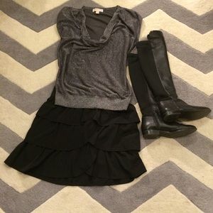 Michael Kors Sparkly Silver Short Sleeve Top