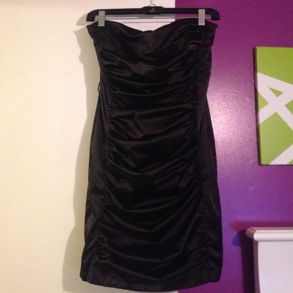 Tight, black, mini dress