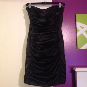 Tight, black, mini dress