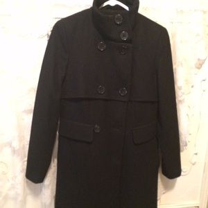 High neck long overcoat