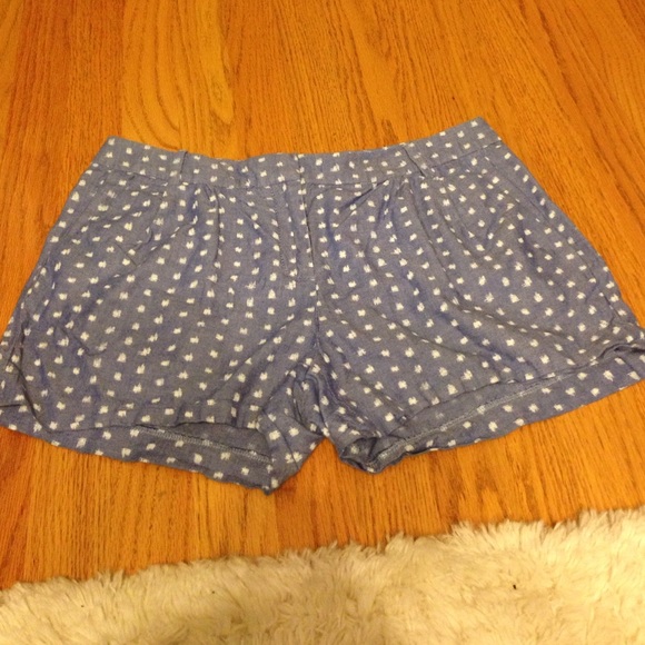 Blue shorts with white specks