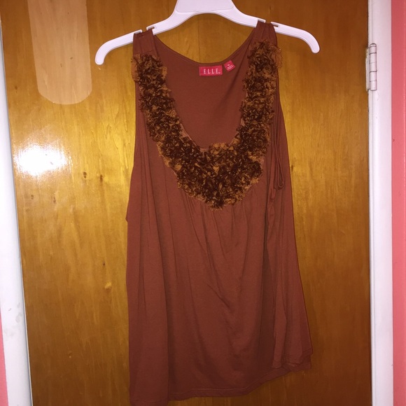 Fuzzy-front brown tank top - Picture 4 of 4