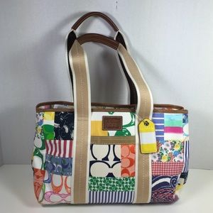 Coach Hamptons Multi-color Patchwork Tote