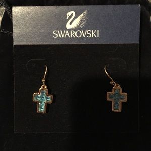Swarovski cross earrings