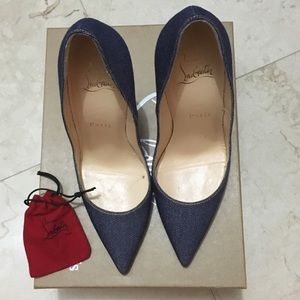 Christian Louboutin SO Kate denim pumps