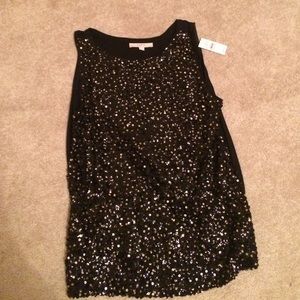 Gold & black sequin top