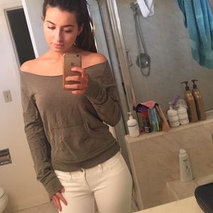 Olive Green Off Shoulder Express Top