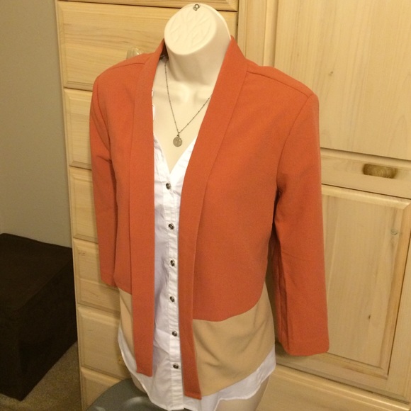 Orange & tan blazer