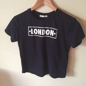Zara black London tee