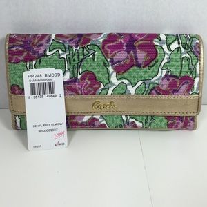 Coach Floral Print Slim Clutch