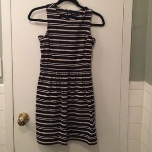 Madewell black and white stripe dress