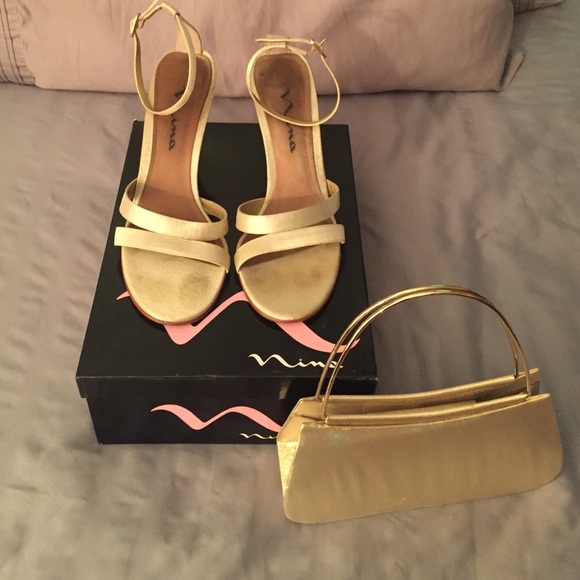 Nina Gold Glimmer Heels