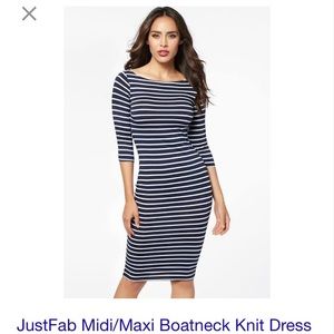 NWT JustFab Grey and White Dress.