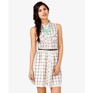 F21 Gingham Button Down Dress