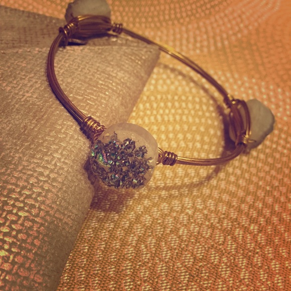 Silver Druzy Bangle | B&B | Gold Wire