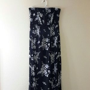 Strapless ankle length dress