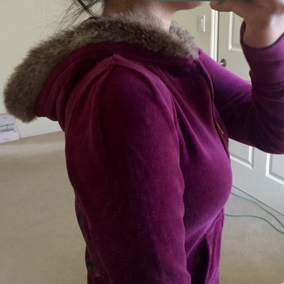 Fur Detail Velour Jacket - Picture 3 of 4