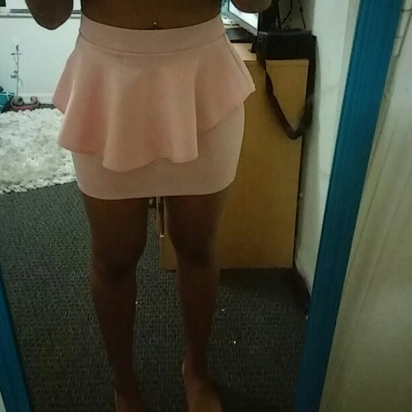 Pink peplum skirt
