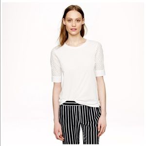 J.Crew eyelet back zip t-shirt - white