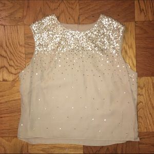 Kay Unger | Gold Sequined Top | Size 14