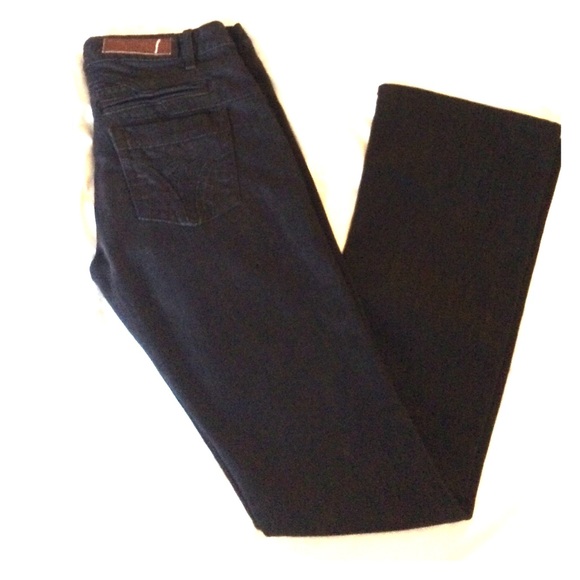 Yanuk black jeans, back pocket embroidered detail