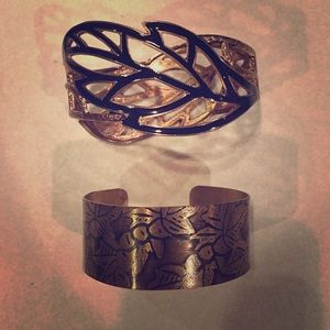 Two Pack Gold and Black Cuffs