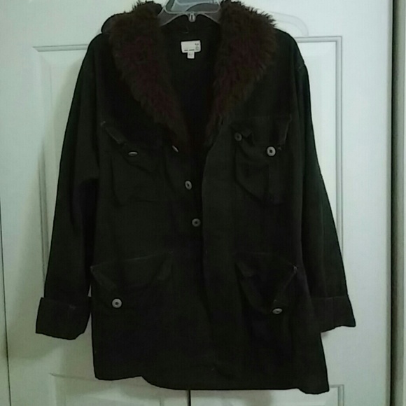 Green jacket with a splash of army black